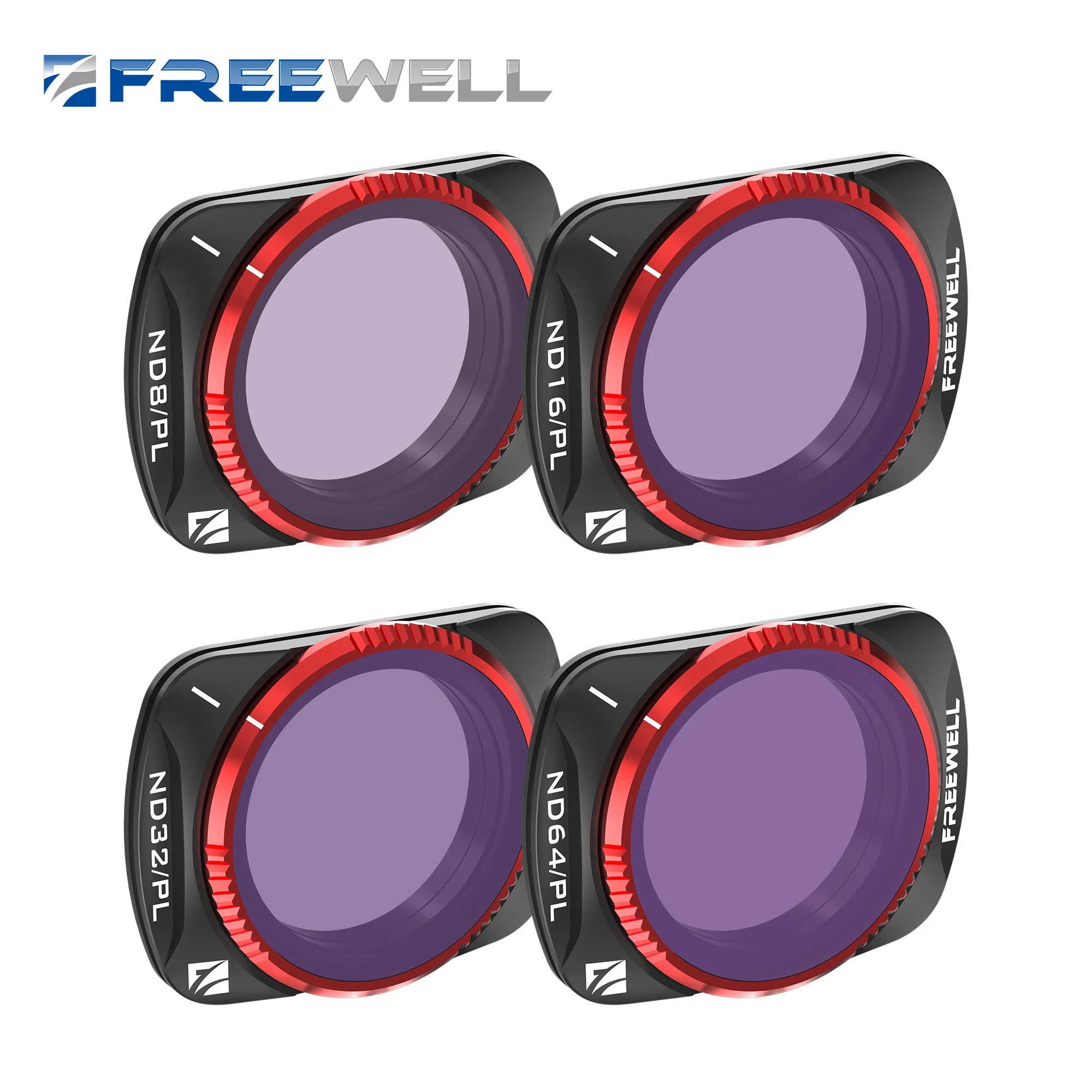 Freewell 4-teiliges Set Magnet-Schnellschalt-ND/PL-Filterset für DJI Osmo Pocket 3, mühelose Installation, Gimbal-Zubehör Image