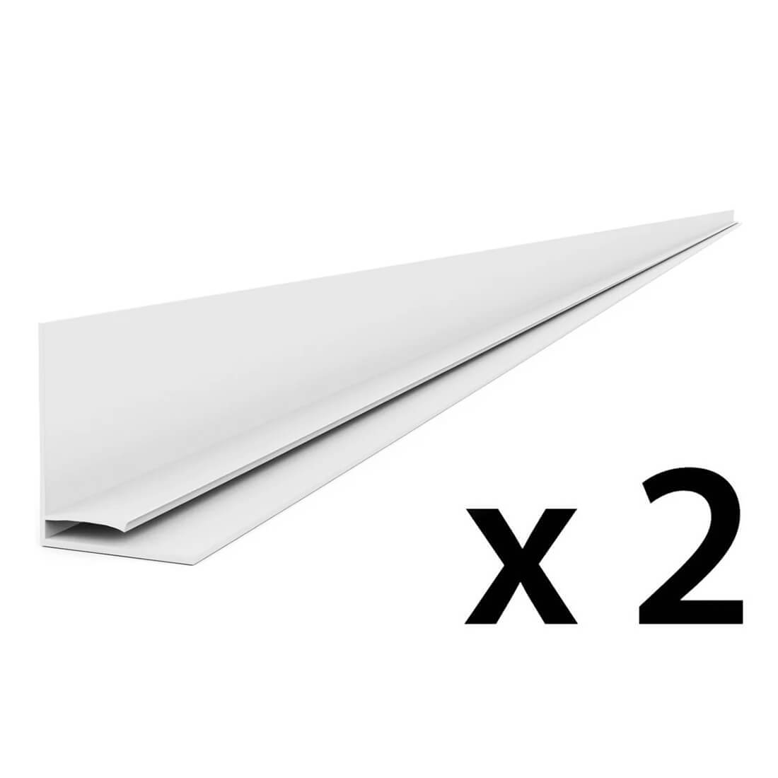 Proslat PROCORE+ PVC 8 ft. Slatwall Top Trim - Gray Wood (2-Pack)