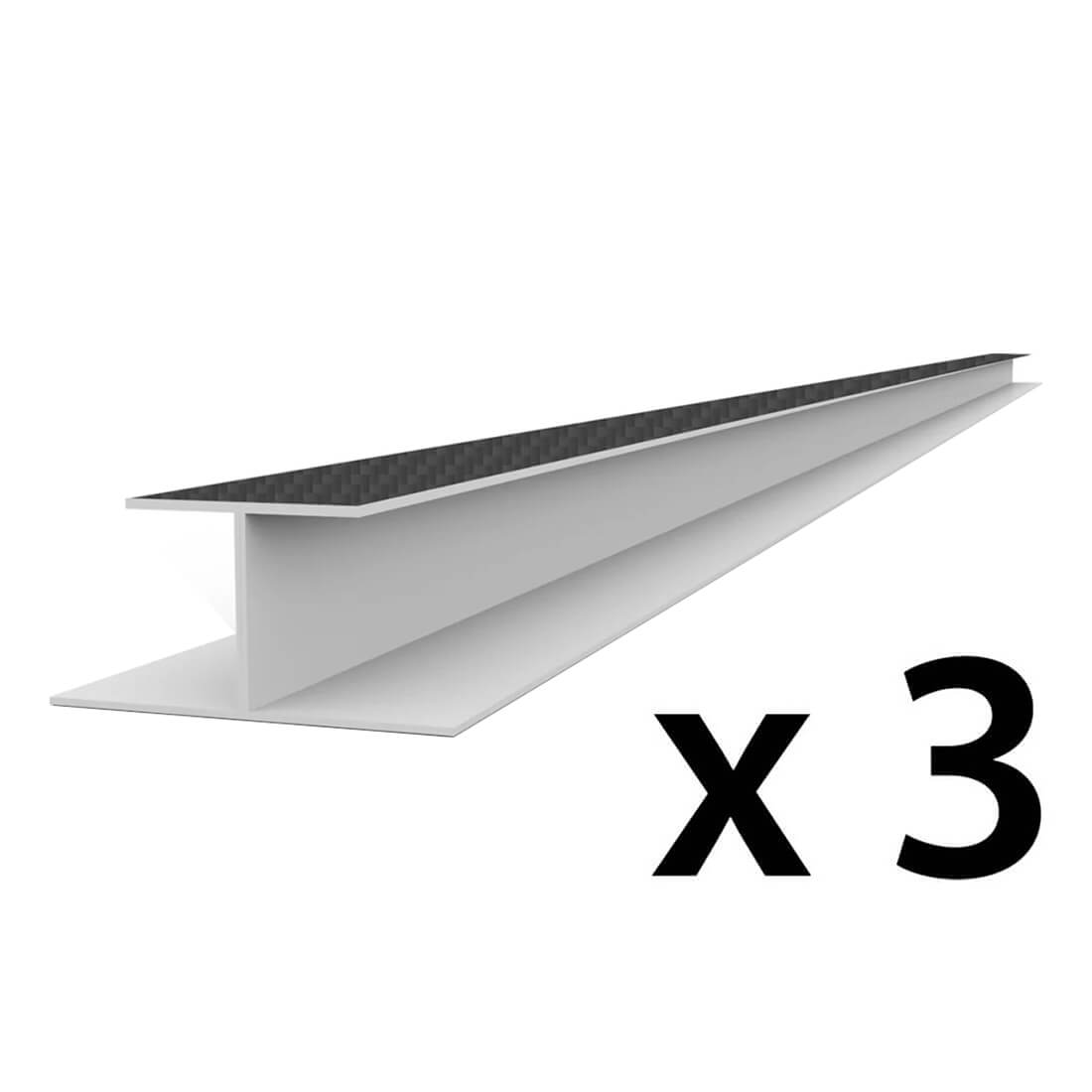 Proslat PROCORE+ PVC 8 ft. Slatwall H-Trim - Carbon Fiber (3-Pack)