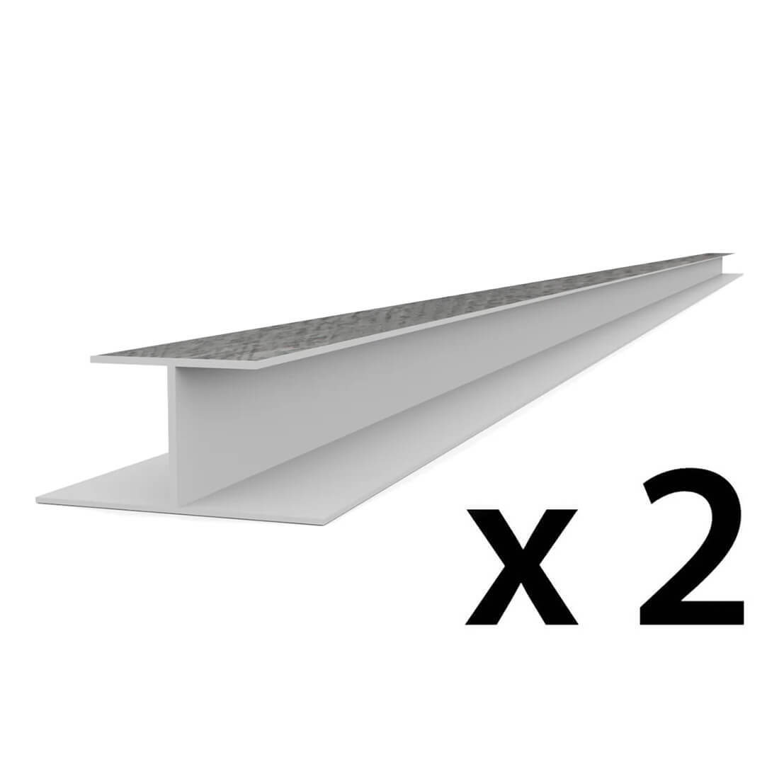 Proslat PROCORE+ PVC 8 ft. Slatwall H Trim - Gray Wood (2-Pack)