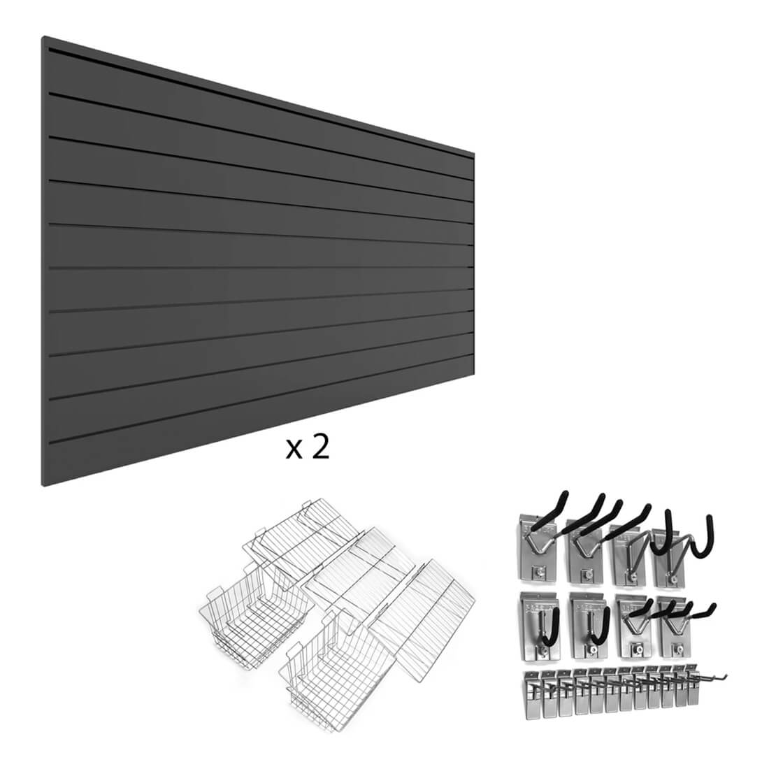 Proslat Ultimate Slatwall Wall Storage Bundle (Charcoal)
