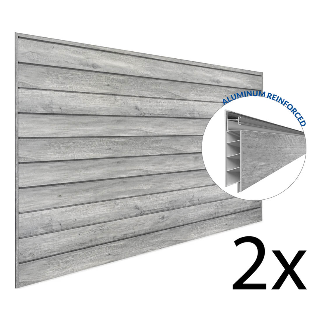 Proslat PROCORE+ 8 ft. x 4 ft. Slatwall - Gray Wood (2-Pack)