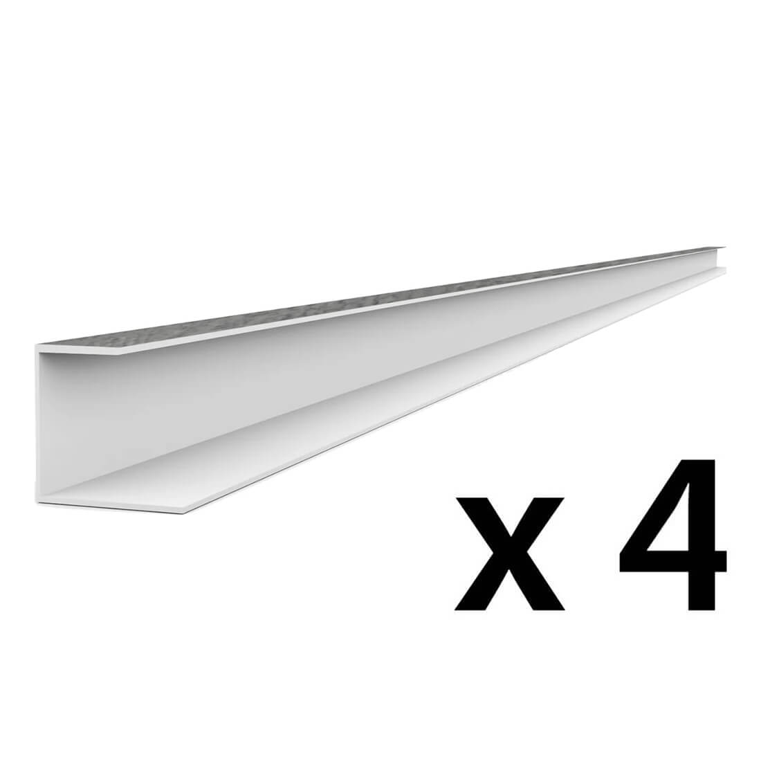 Proslat PROCORE+ PVC 8 ft. Slatwall Side Trim - Gray Wood (4-Pack)