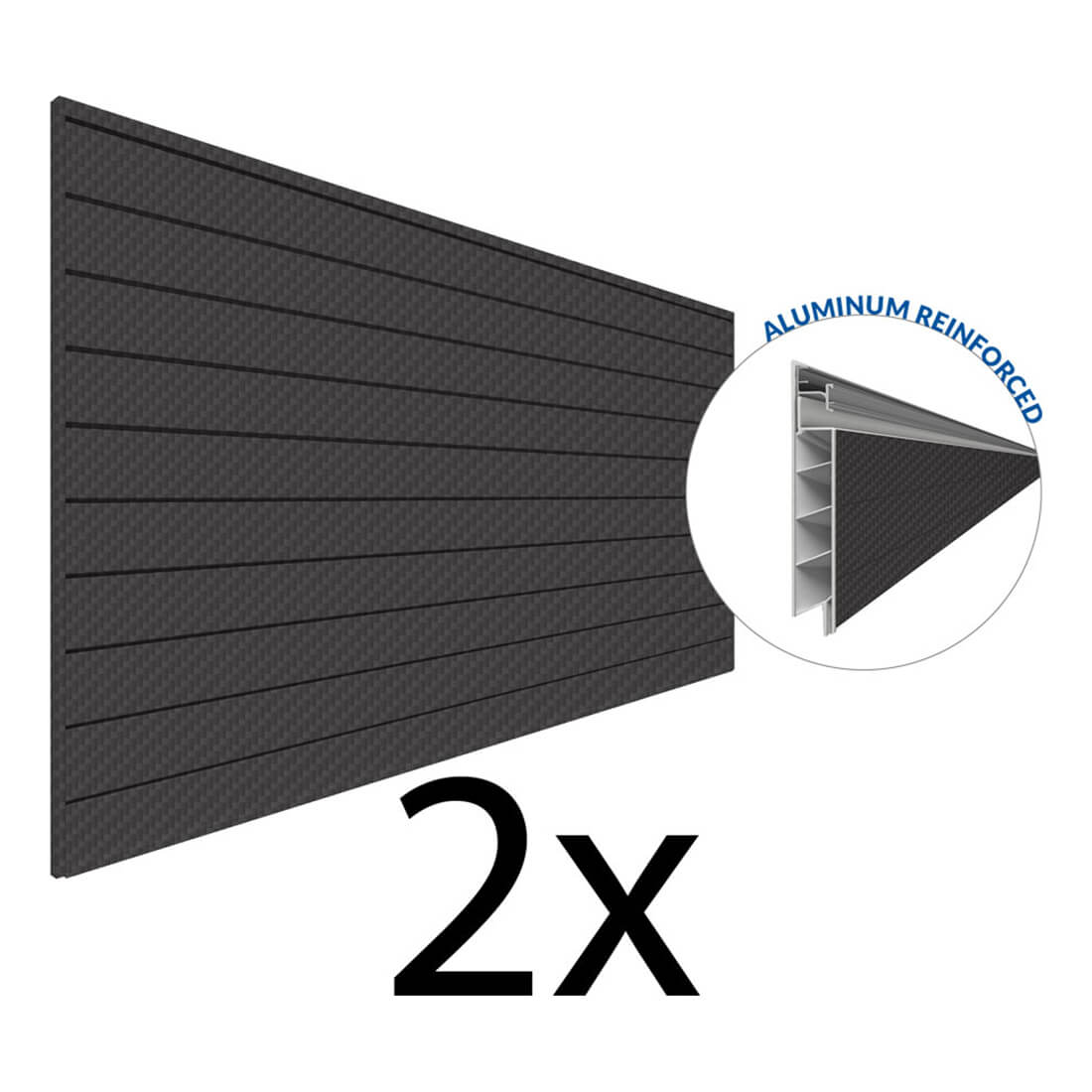 Proslat PROCORE+ 8 ft. x 4 ft. Slatwall - Carbon Fiber (2-Pack)