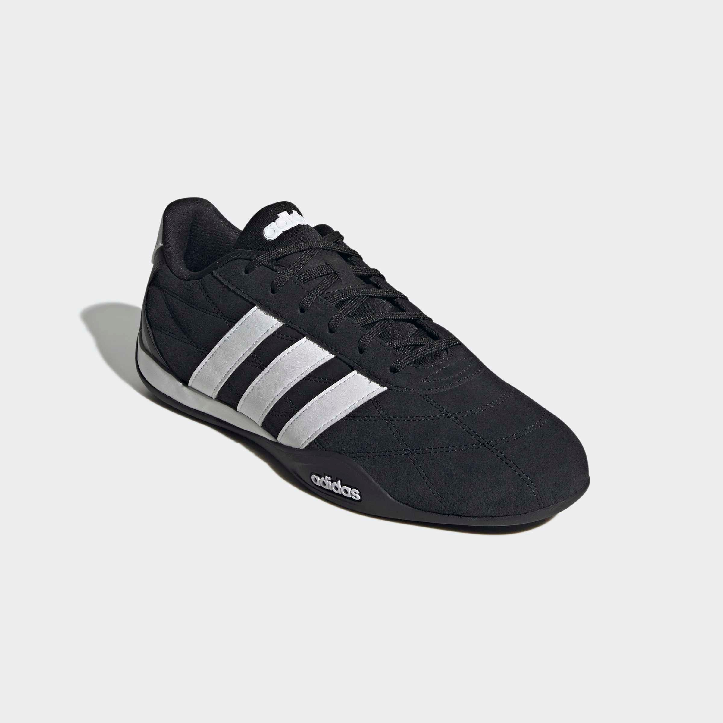Sneaker ADIDAS SPORTSWEAR "GROUNDPULSE", Damen, Gr. 43, core schwarz, ftwr weiß, silber metallic, Leder, Synthetik, Schuhe Sneaker