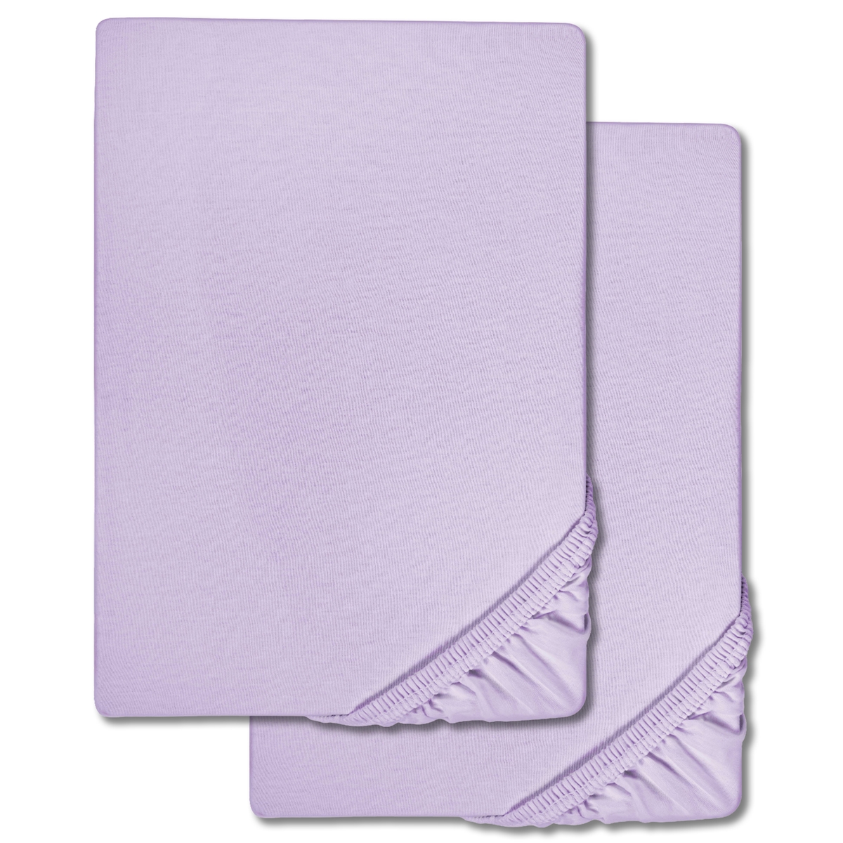 Doppelpack Spannbettlaken Microfaser Interlock-Jersey flieder 180 x 190 - 200 x 200 cm Image