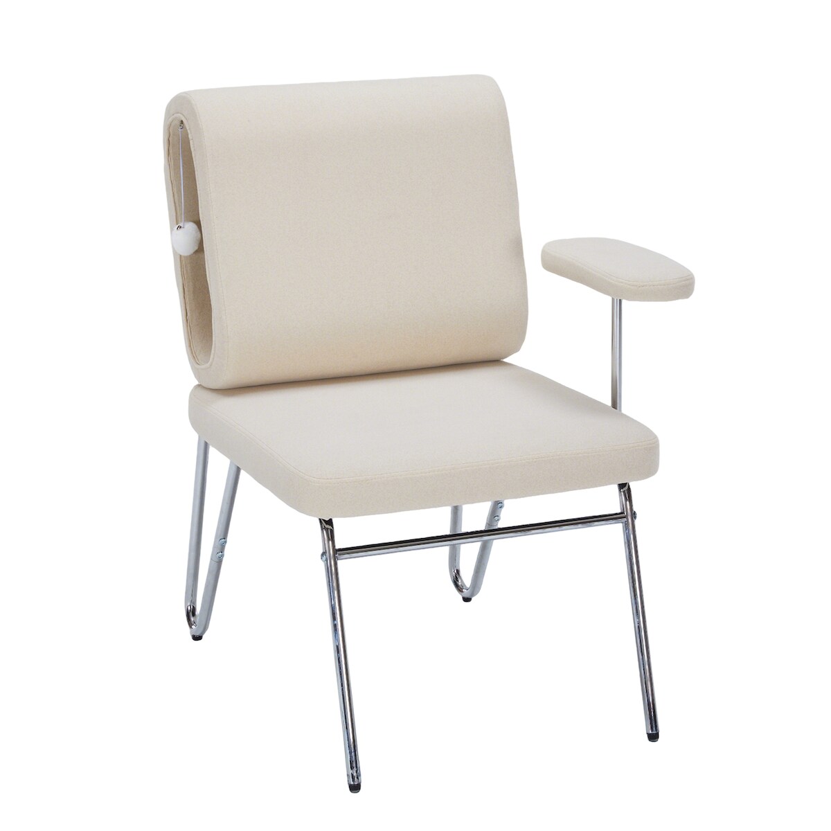 OKWISH Bürostuhl 77x70x89 cm mit Katzenbett höhenverstellbar kratzfest ergonomisch Massivholz Homeoffice Wohnzimmer Beige Image