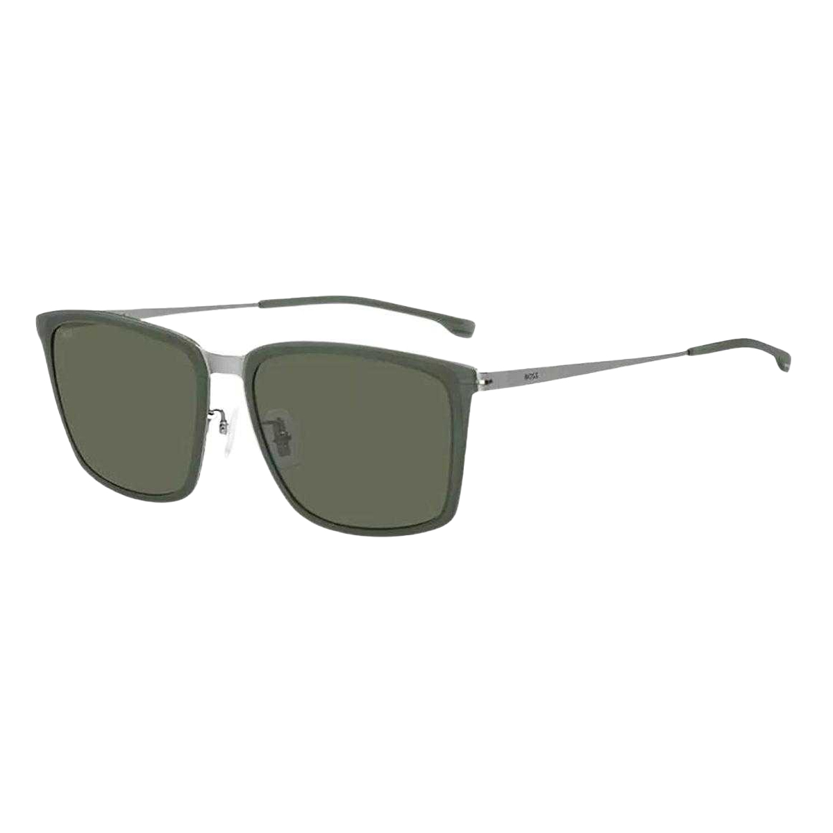 Hugo Boss - Logo-Sonnenbrille für Herren, Metall (Grün/Silber)
