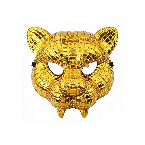 Masque Animal en Plastique Métallique Multi-Style de Mardi Gras pour Hommes - Tête de Lion Renard Tigre pour Costume de Carnaval et Bal Masqué
