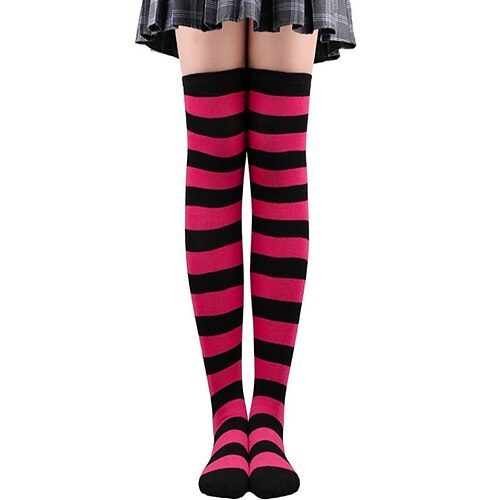 Karnevalskostüm 2026 Pantomimenkünstler Pantomime-Clown Karneval Stumpfhosen Socken Zirkus Cosplay-Kostüm Gestreift Erwachsene Damen Halloween Karneval Party Leistung Einfaches Karnevalskostüm Image