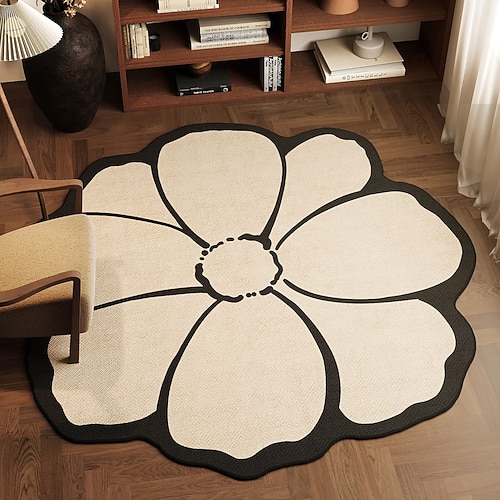 Hochwertiger, runder Luxus-Teppich für Wohnzimmer, Couchtisch, Schlafzimmer und Nachttisch – pflegeleicht, flauschig und elegant für moderne Wohnräume. Image