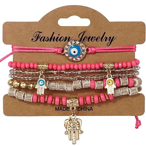 Klassisch Geflochten Blume Mode Holz Armband Schmuck Schwarz / Rote / Dunkelblau Für Täglich Ferien Date Image