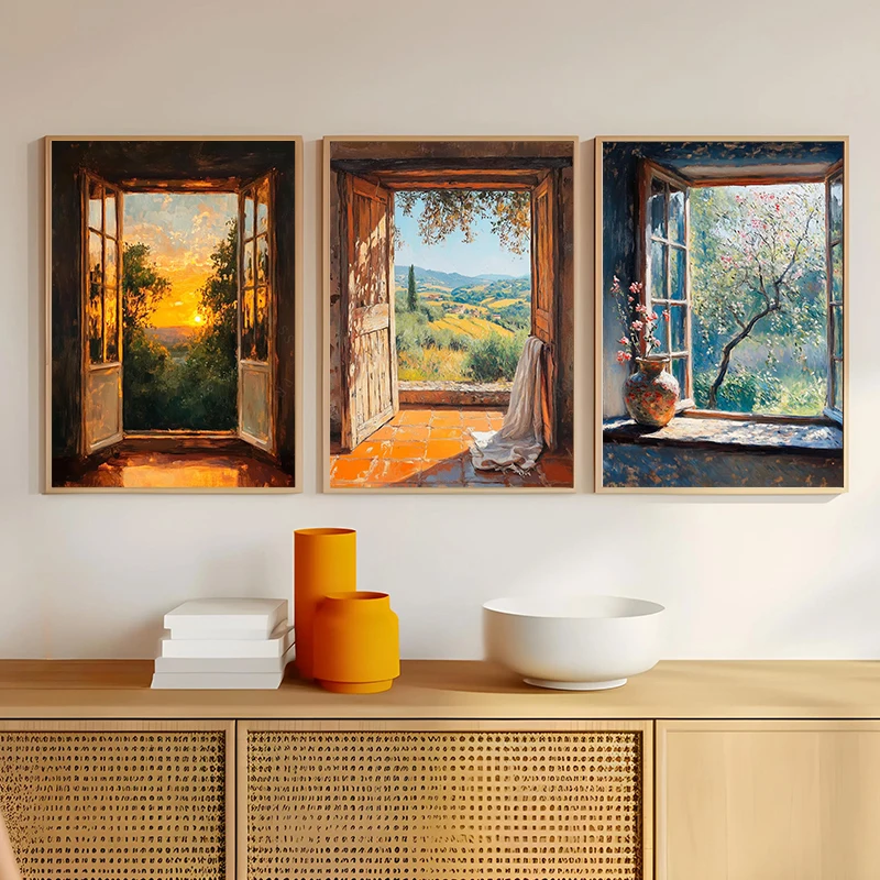 Vintage Ozean Öl Kunst Rustikale Gemütliche Dekor Sunlit Meer Landschaft Poster Leinwand Gemälde Und Drucke Für Wohnzimmer Wohnkultur Image