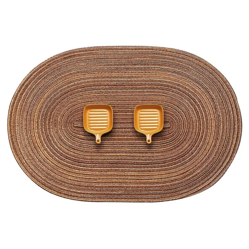 1/4/6PCS 35x50cm große ovale geflochtene Tischsets braune Tischsets für runde Esstische Tischsets Weihnachtsgeschenk Tischsets Image