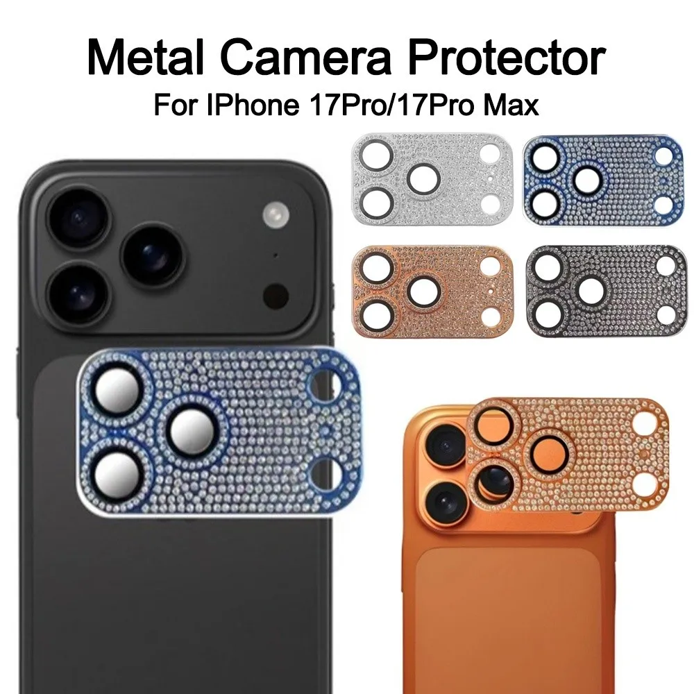 Volle Abdeckung Bling Diamant Objektiv Film Kamera Objektiv Schutz Fall für IPhone 17 Pro Max 17 Strass Glitter Metall Displayschutzfolie Image