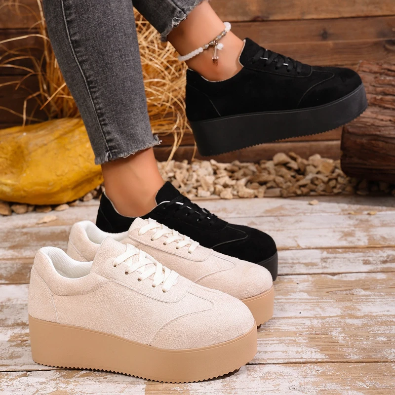 Neue Höhe Zunehmende Dicken Sohlen frauen Schuhe 2025, Herbst Mode Retro frauen Schuhe Outdoor Casual Turnschuhe Casual Schuhe