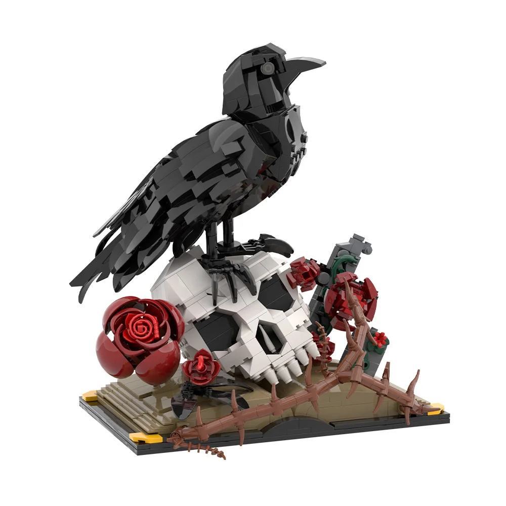 Gobricks MOC Raven Gothic Blumenbausteine Image