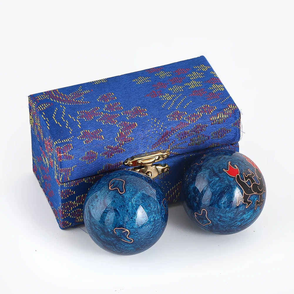 Chinesischer Drache, Phönix, Baoding-Bälle, 47 mm, mit Glockenspiel, Klang, Handtherapie, Meditation, Yoga, Stressabbau, Gesundheitsübung, Geschenkbox