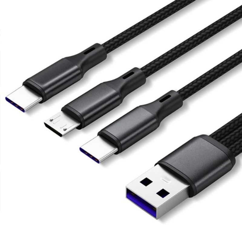 Multi-Kabel geflochten Universal 3 in 1 mehrere USB-Kabel Ladekabel mit Typ-C-Micro-USB-Anschluss Image