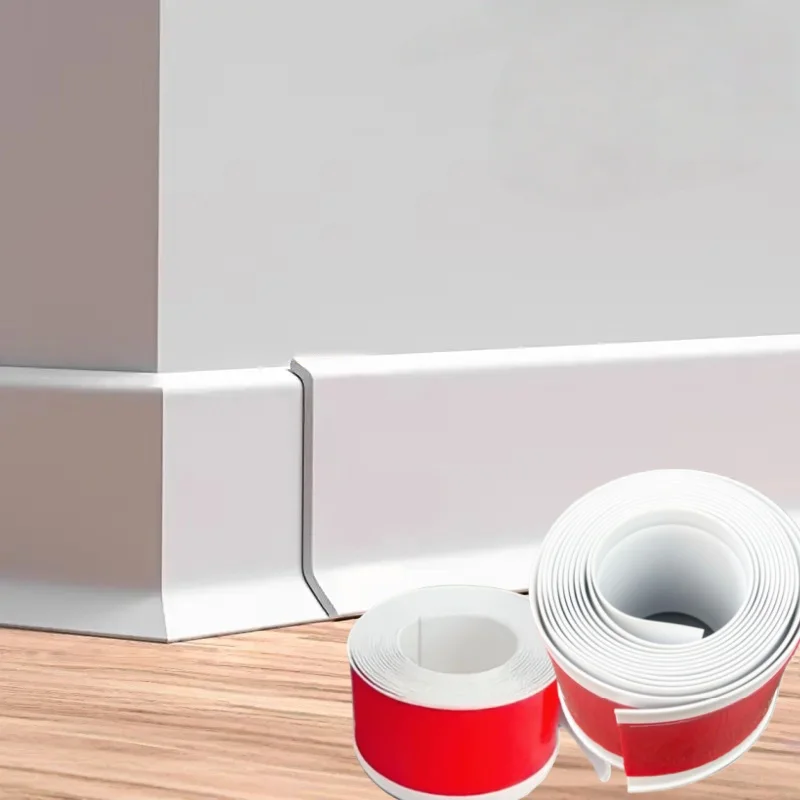 1 Stück 1 m/78,74 Zoll breite flexible Fußleiste aus weichem PVC-Kickboard-Linie, Kunststoff-Bodensockel-Linie, selbstklebend dekorativ Image