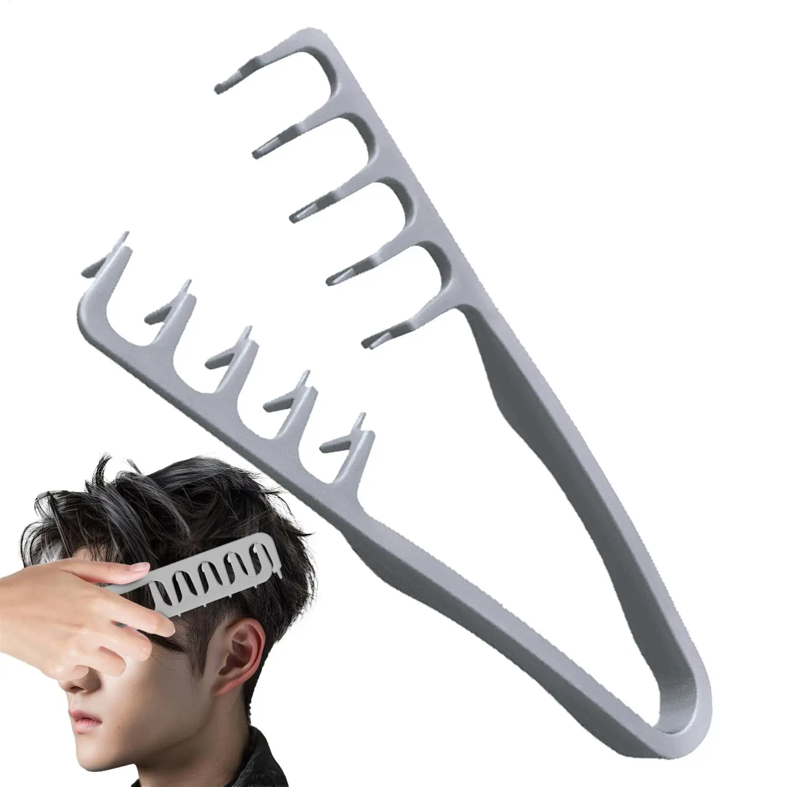 Texturkamm, breiter Zahnkamm für lockiges Haar, voluminöse Wurzeln, der Pony abdeckt, Werkzeug für Männer und Frauen, Friseur-Styling-Volumen Image