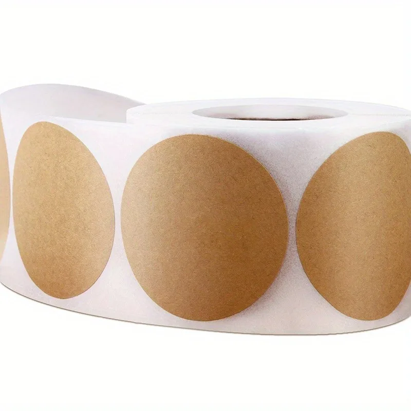 500 Kraftpapier-Aufkleberrollen, Verpackungs- und Etikettenaufkleber für Schmuck, Basteln und Dosenprodukte, selbstklebende Etiketten, Verpackungszubehör Image