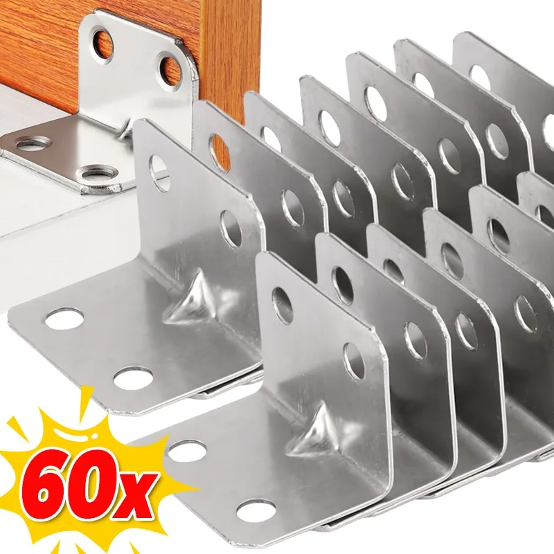 Universelle Eckhalterung aus Edelstahl, 90 Grad L-förmig, rechtwinklig, feste Klammerbefestigung für Holzmöbel, Bettrahmen, Schrank