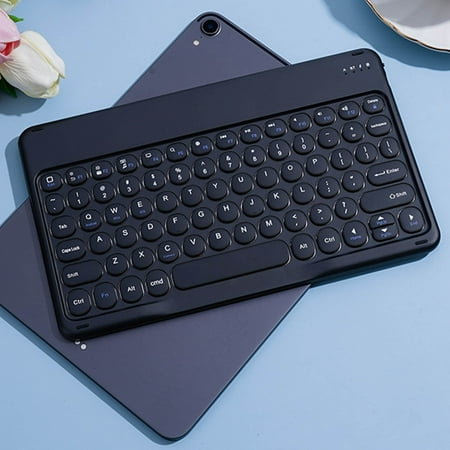 kkbbma under $5 Wireless Bluetooth Keyboard Portable Bluetooth Keyboard Wireless Mini Keyboard Retro Typewriter Keyboard Compact Slim Keyboard Colorful Computer Keyboard