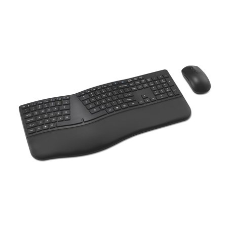 Wireless Keyboard and Mouse Desktop Set Rechargeable Ergonomic Design Split-Keyboard