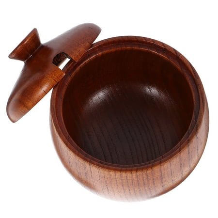 BESTOYARD 1Pcs Small Covered Bowl Brown Acacia Wood Storage Container Practical Use