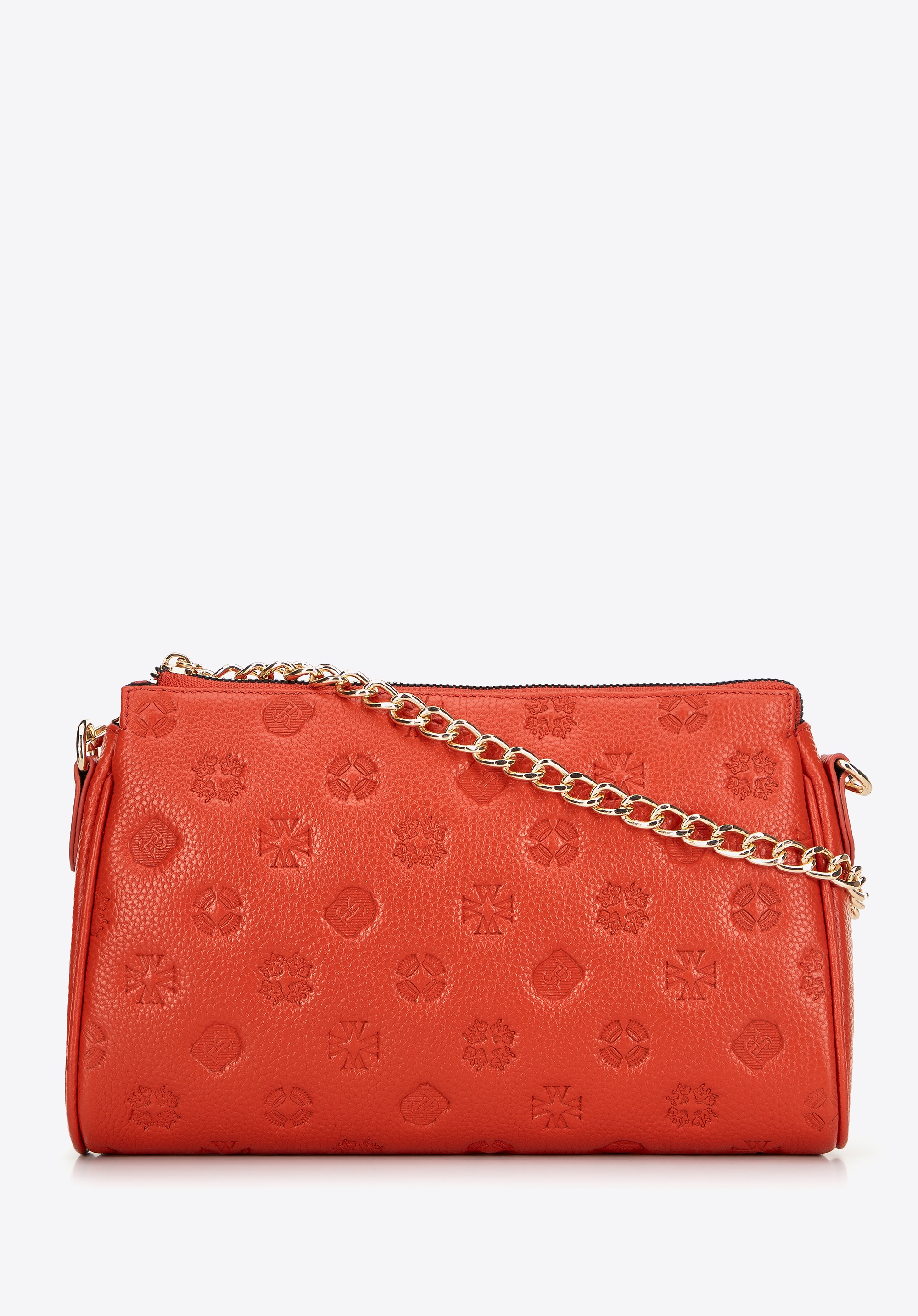 Wittchen Damen-Umhängetasche, orangefarbenes geprägtes Leder, Naturleder Image