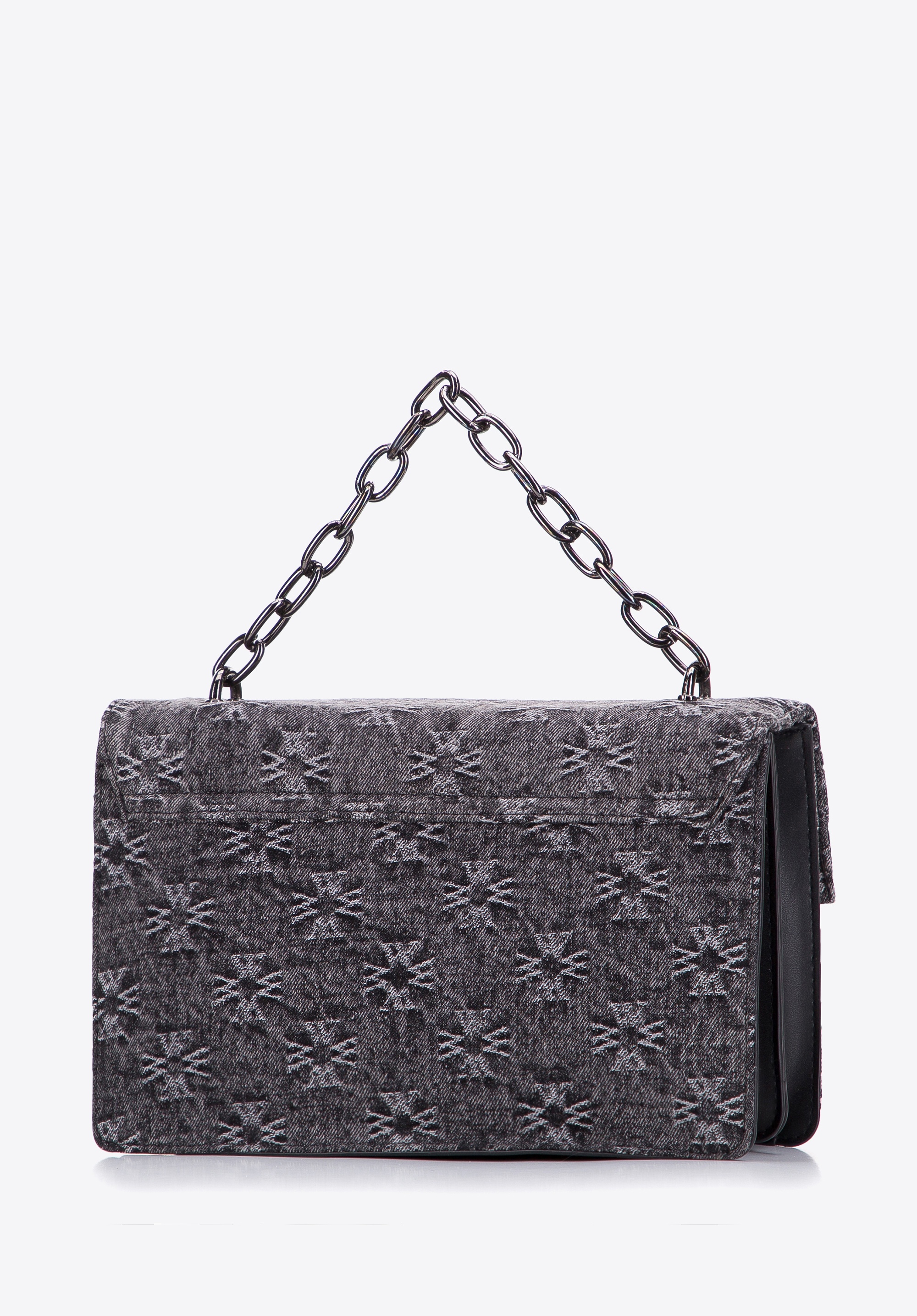 Wittchen Damen-Umhängetasche aus Denim mit Monogramm, graue Baumwolle Image