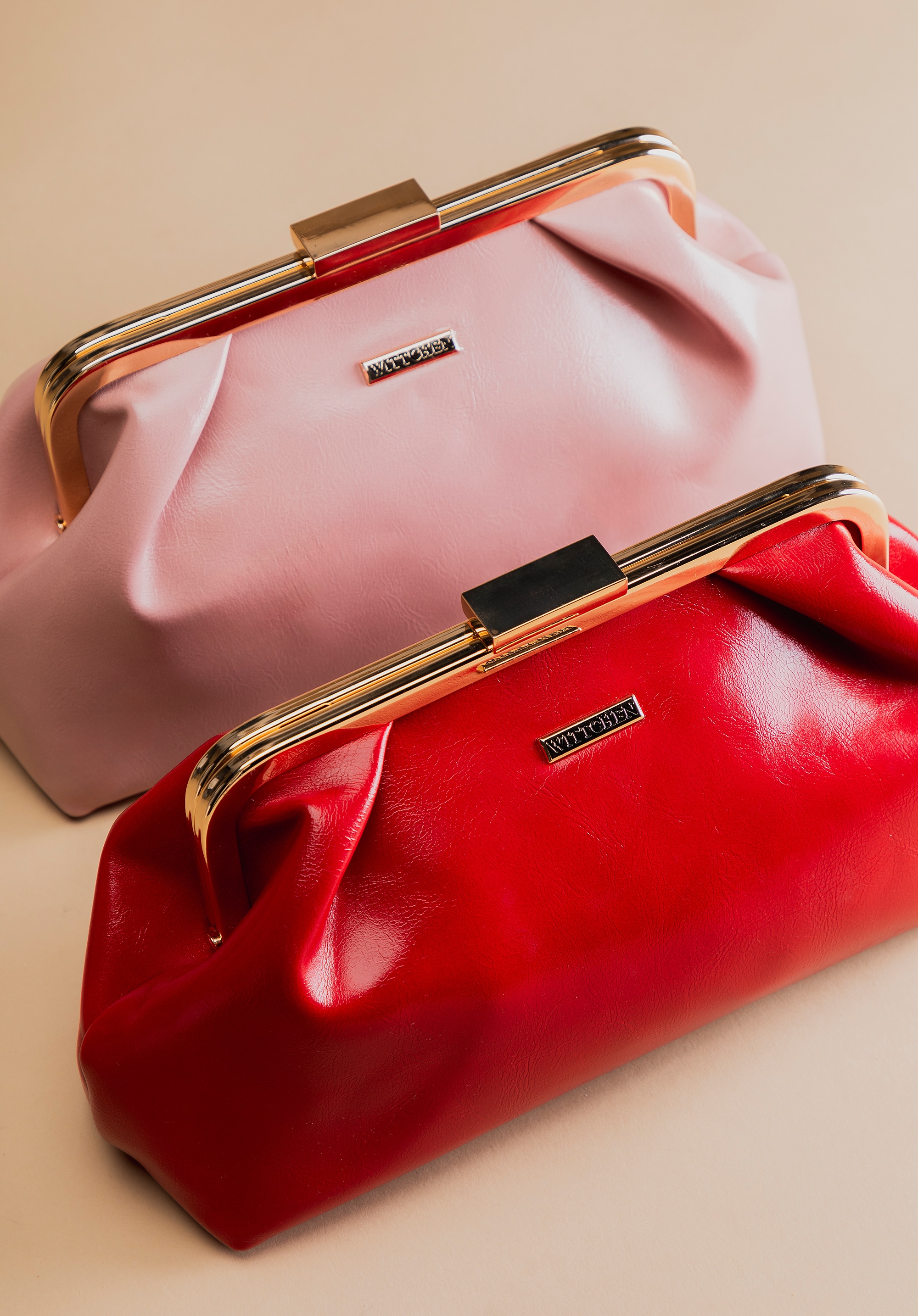 Wittchen Damenhandtasche aus Kunstleder mit Verschluss, rosa, Öko-Leder