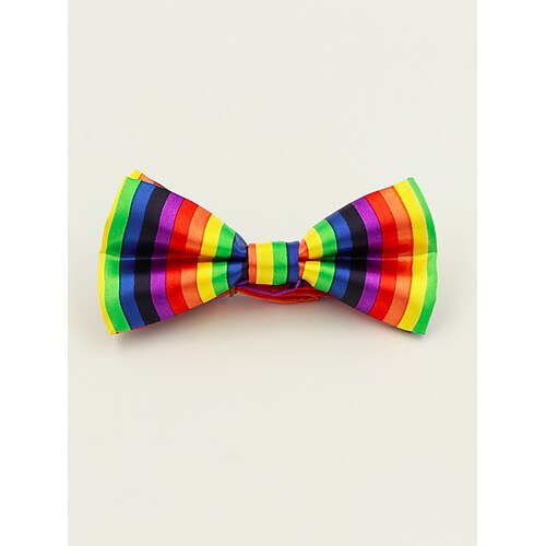 Cravatte a farfalla in poliestere a righe da uomo in vari modelli design vivaci e colorati perfette per carnevale e balle in maschera