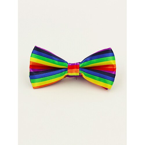 Cravatte a farfalla in poliestere a righe da uomo in vari modelli design vivaci e colorati perfette per carnevale e balle in maschera