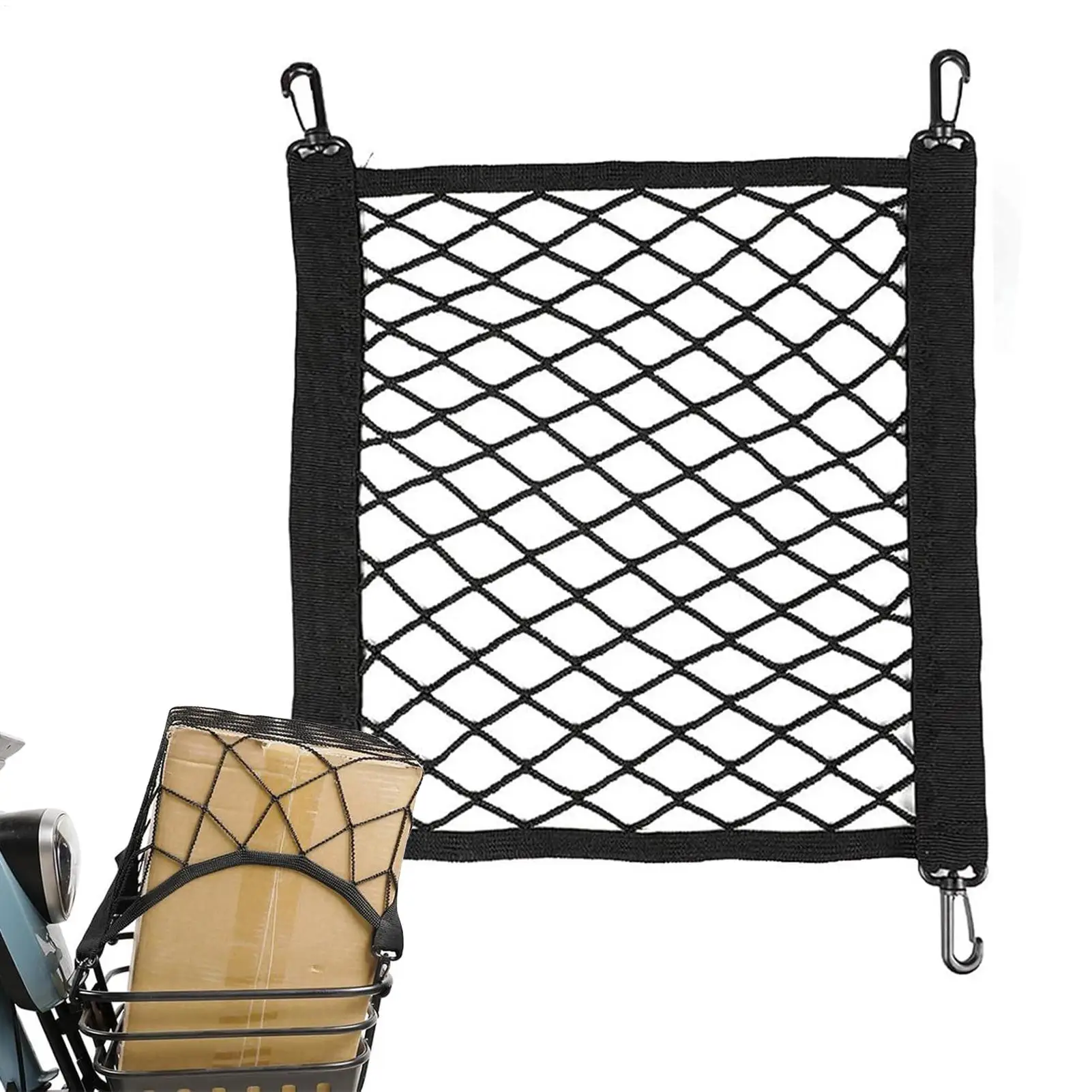 Rete portabagagli per bicicletta 30 x 35 cm Rete da carico per moto per riporre i caschi Rete da carico per moto Rete elastica per bagagli Web