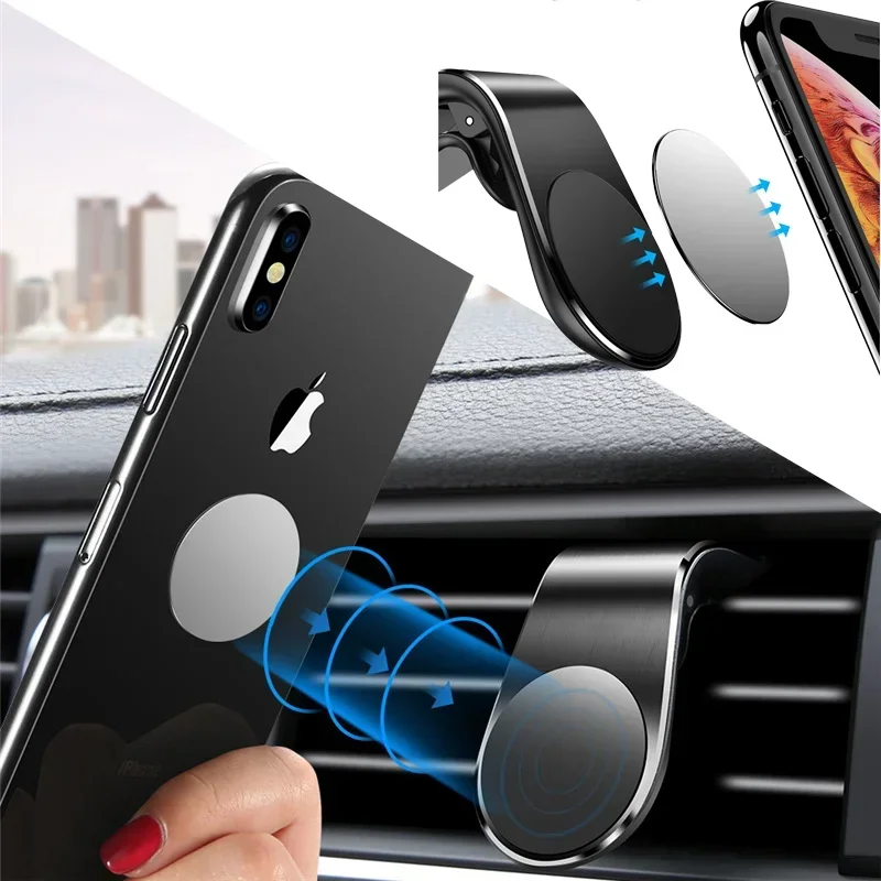 Supporto magnetico per telefono per auto Supporto per presa d'aria Clip per presa d'aria Staffa di montaggio mobile per auto Supporto GPS per cellulare in universale per iPhone Xiaomi Nuovo