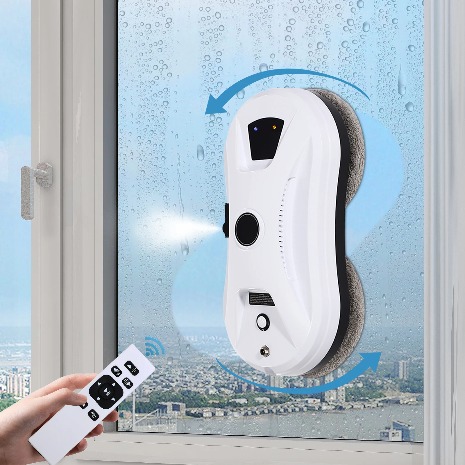 Robot nettoyeur de vitres, Robot nettoyeur de vitres électrique avec télécommande, Robot nettoyeur de vitres automatique, pour maisons, bureaux