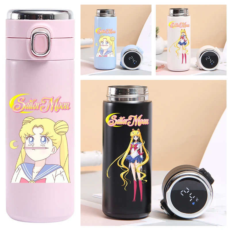 420 ml Sailor Moon Thermo-Wasserflasche, digitale Temperaturanzeige, Isolierflaschen, 304 Edelstahl, isolierte Tasse, Kaffeetasse Image