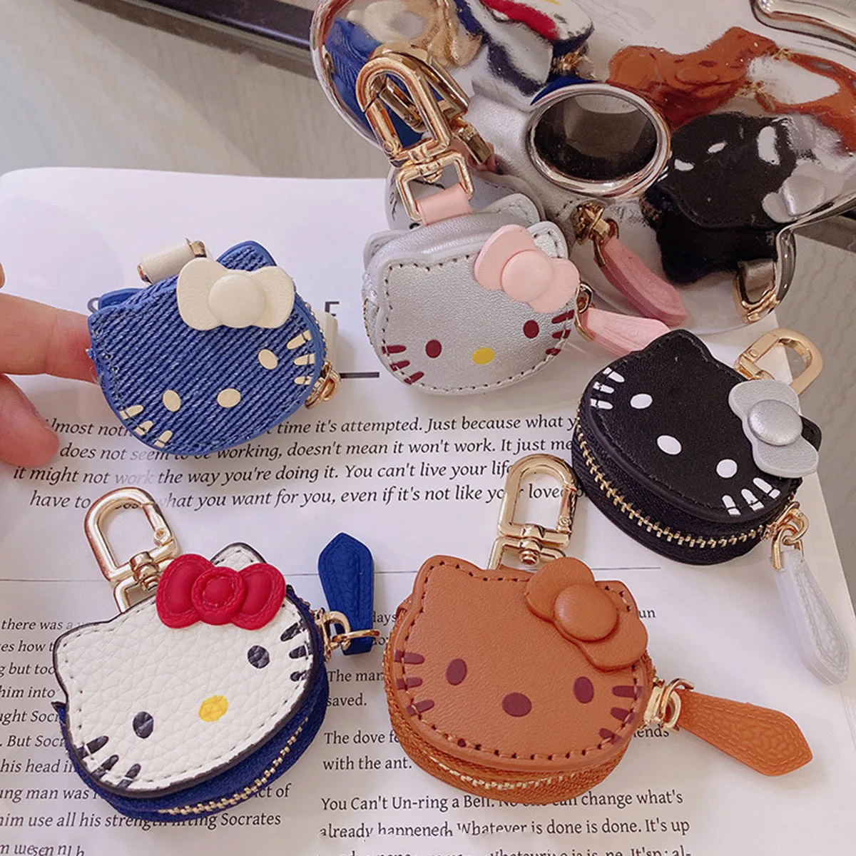 Vintage Leder Sanrio Hello Kitty Anhänger DIY Schlüsselanhänger Anhänger Accessoires Mode Kleidung Accessoires Geburtstagsgeschenk