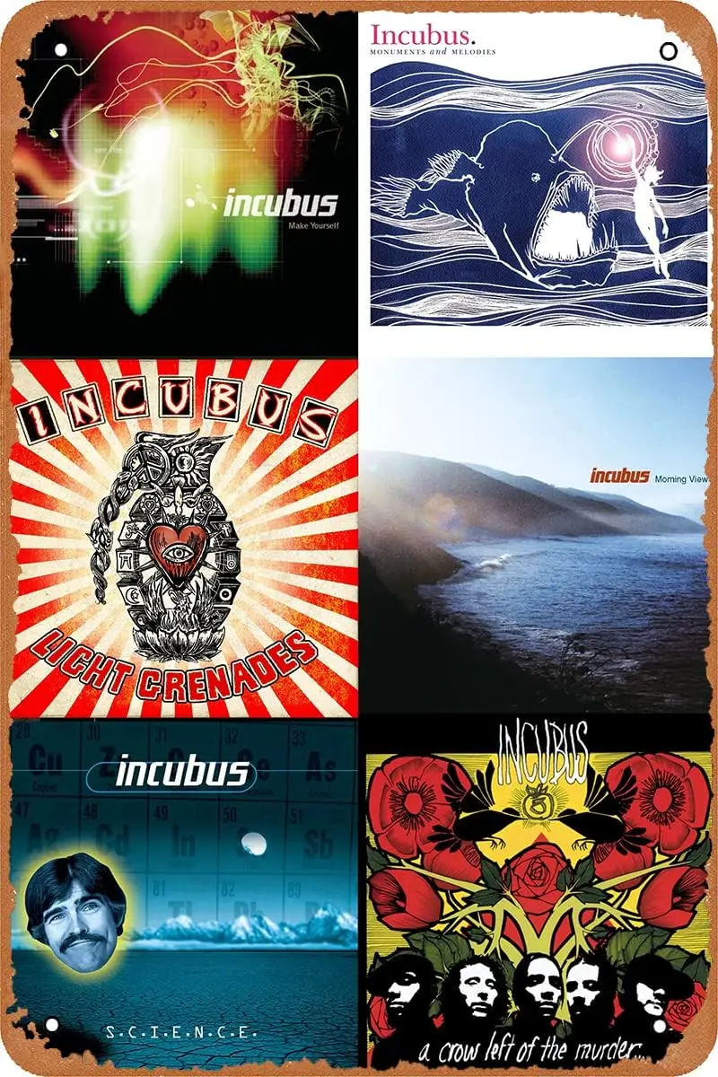 Incubus Poster Band Tin Sign Metal Sign Home Bar Retro Decor Gift Image