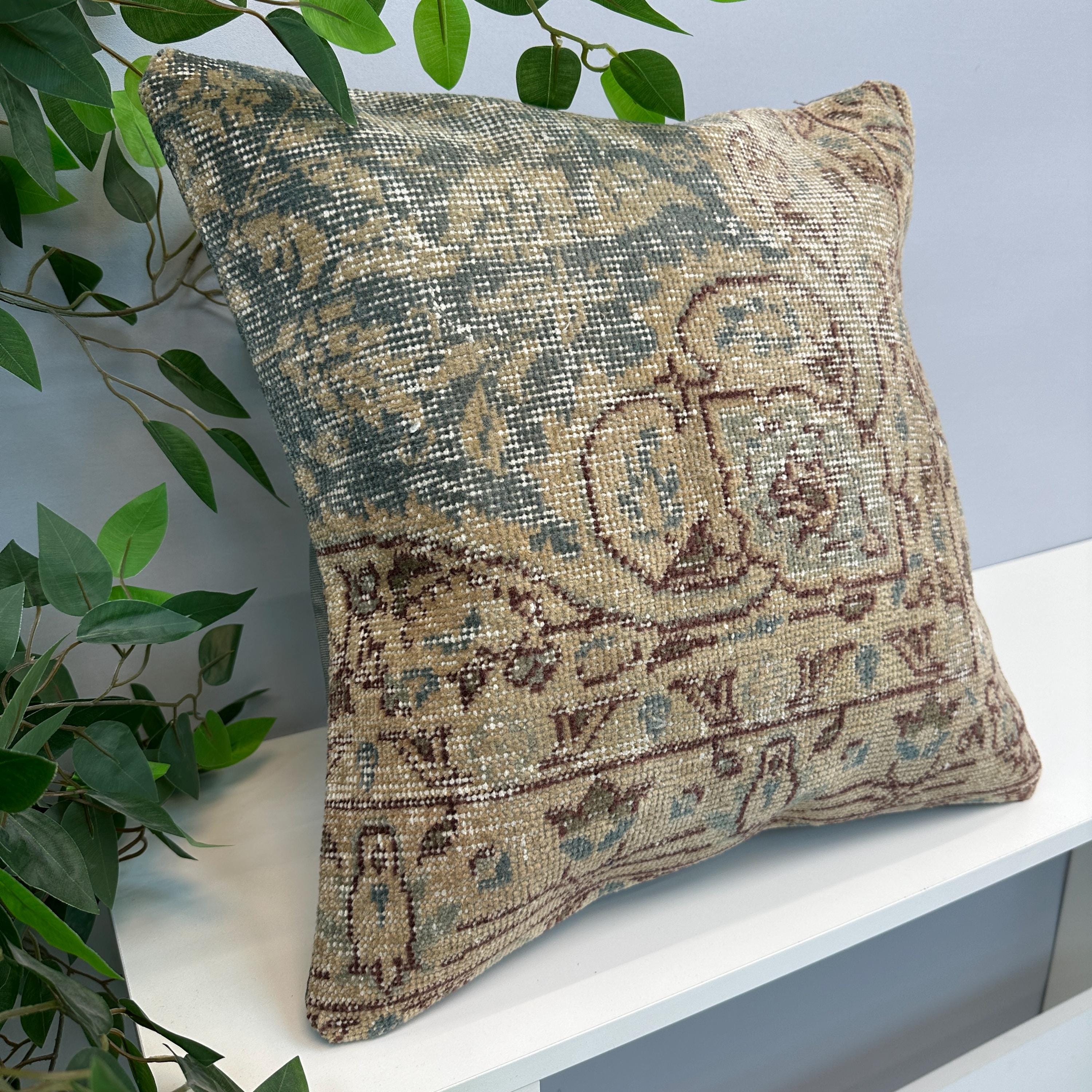 Federa per cuscino beige vintage, federa per cuscino turca 20x20, cuscino decorativo, federa rustica da fattoria 20x20, federa per cuscino boho, feder