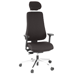 Bürostuhl / Chefsessel PRO-TEC 400 Stoff schwarz Alu poliert hjh OFFICE Image