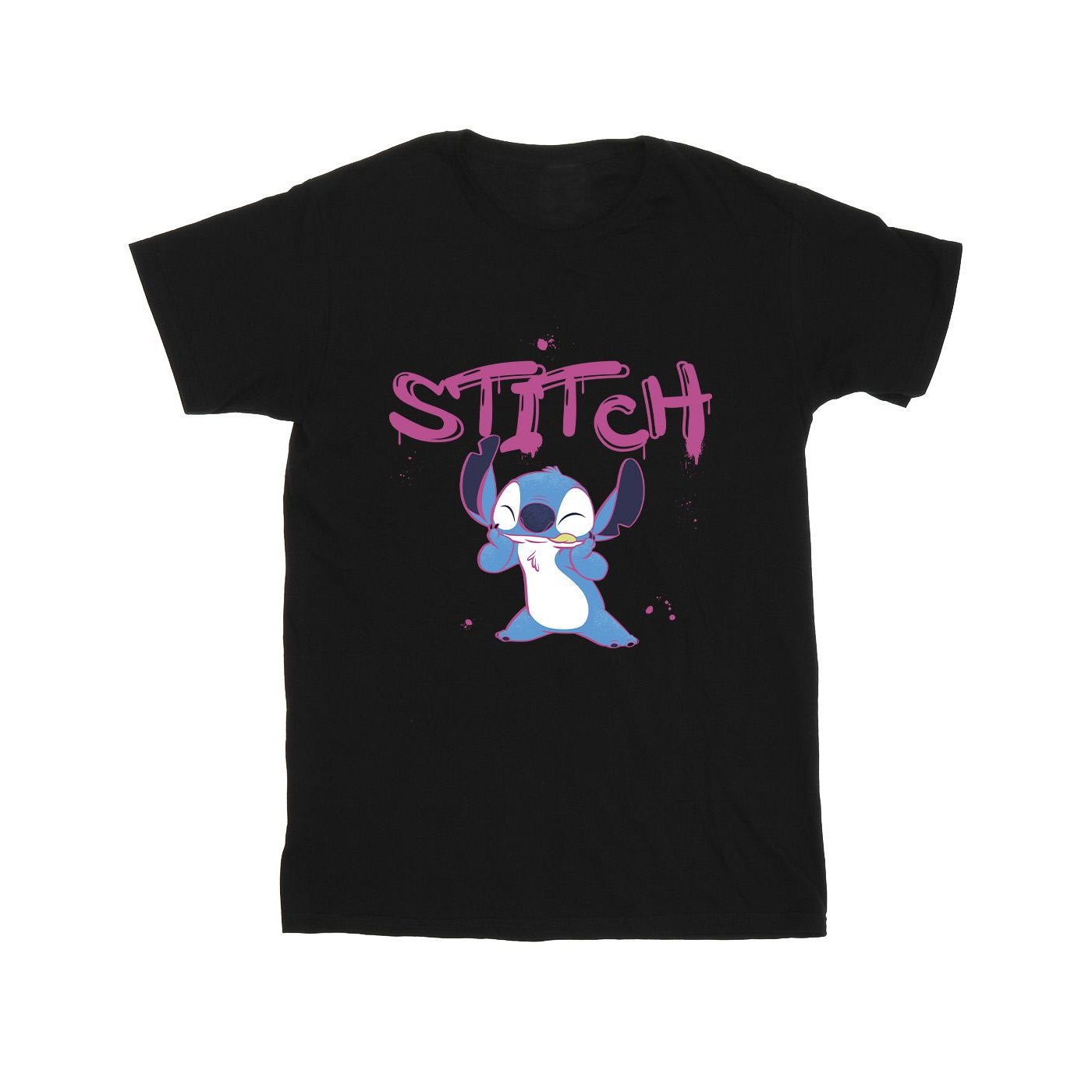 Disney - "Lilo And Stitch Graffiti" T-Shirt für Mädchen (Schwarz) Image