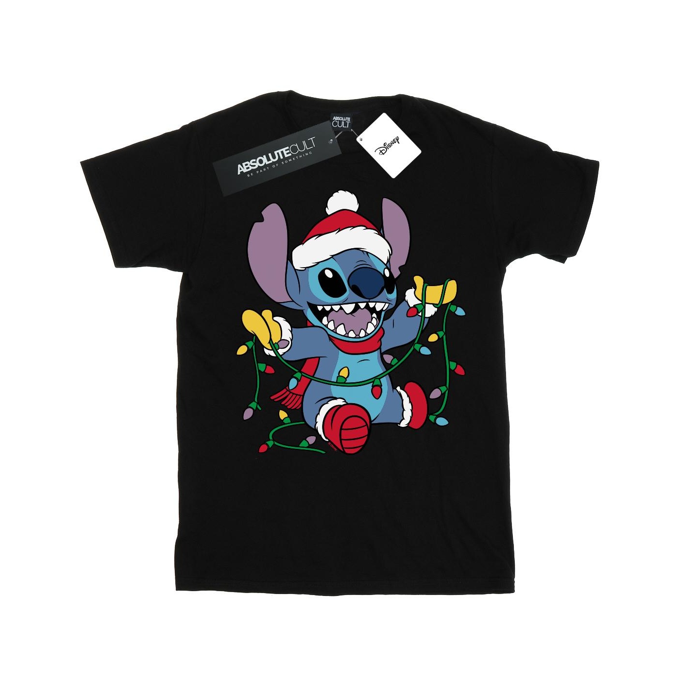 Disney - "Lilo And Stitch Christmas Lights" T-Shirt für Jungen (Schwarz) Image