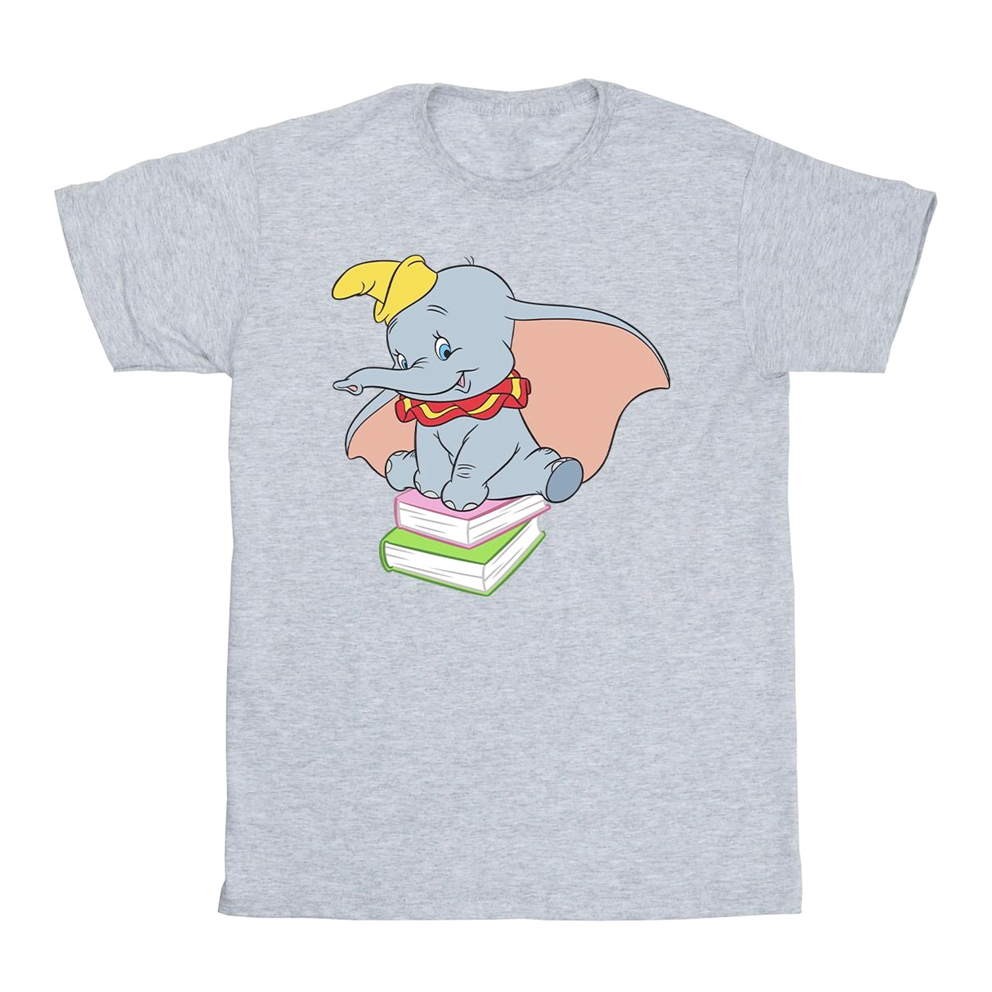 Disney - "Dumbo Sitting On Books" T-Shirt für Mädchen (Grau) Image