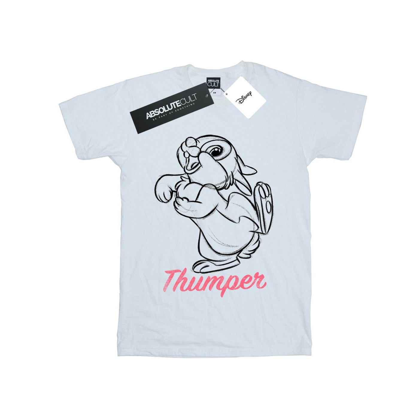 Disney - "Bambi Thumper Line Drawing" T-Shirt für Mädchen (Weiß) Image