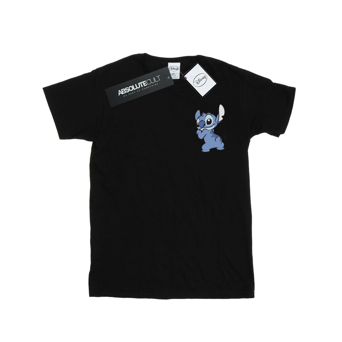 Disney - "Lilo And Stitch Stitch Backside Breast Print" T-Shirt für Mädchen (Schwarz) Image