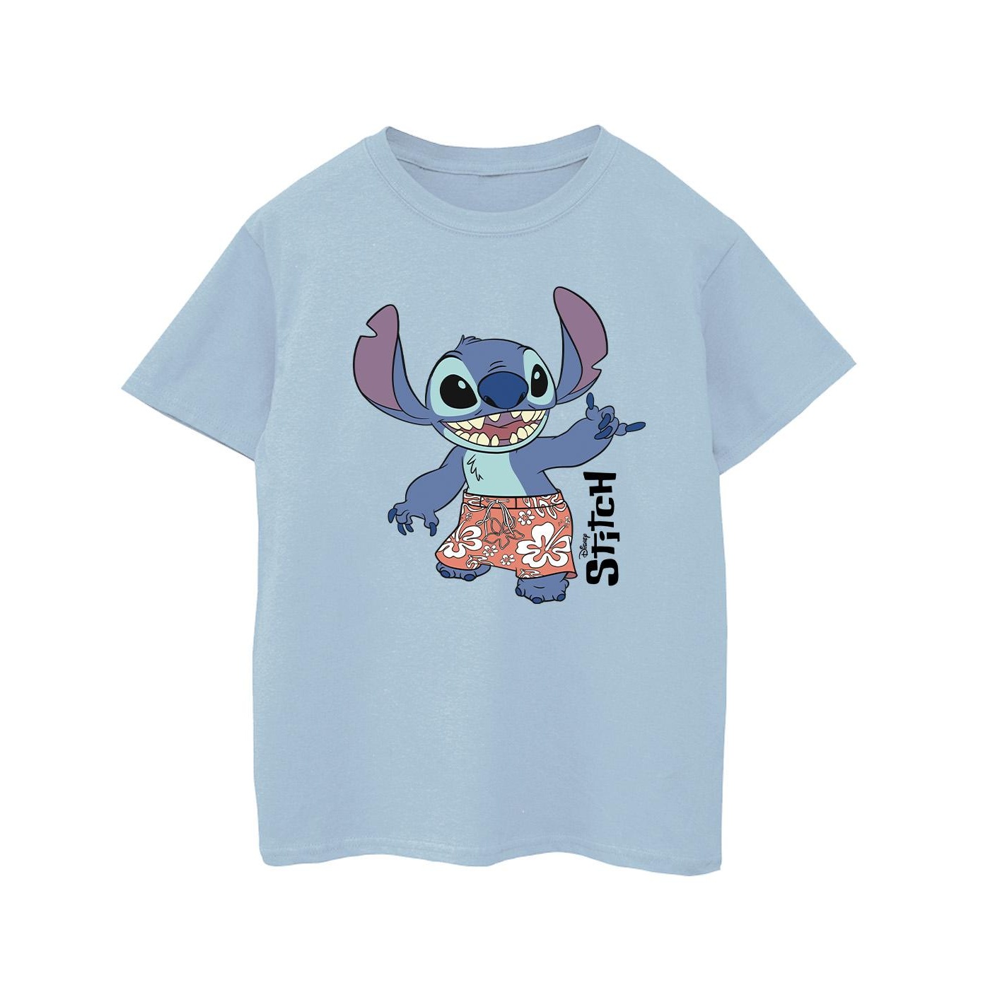 Disney Mädchen Lilo & Stitch Bermuda-Shorts T-Shirt aus Baumwolle (Babyblau) Image