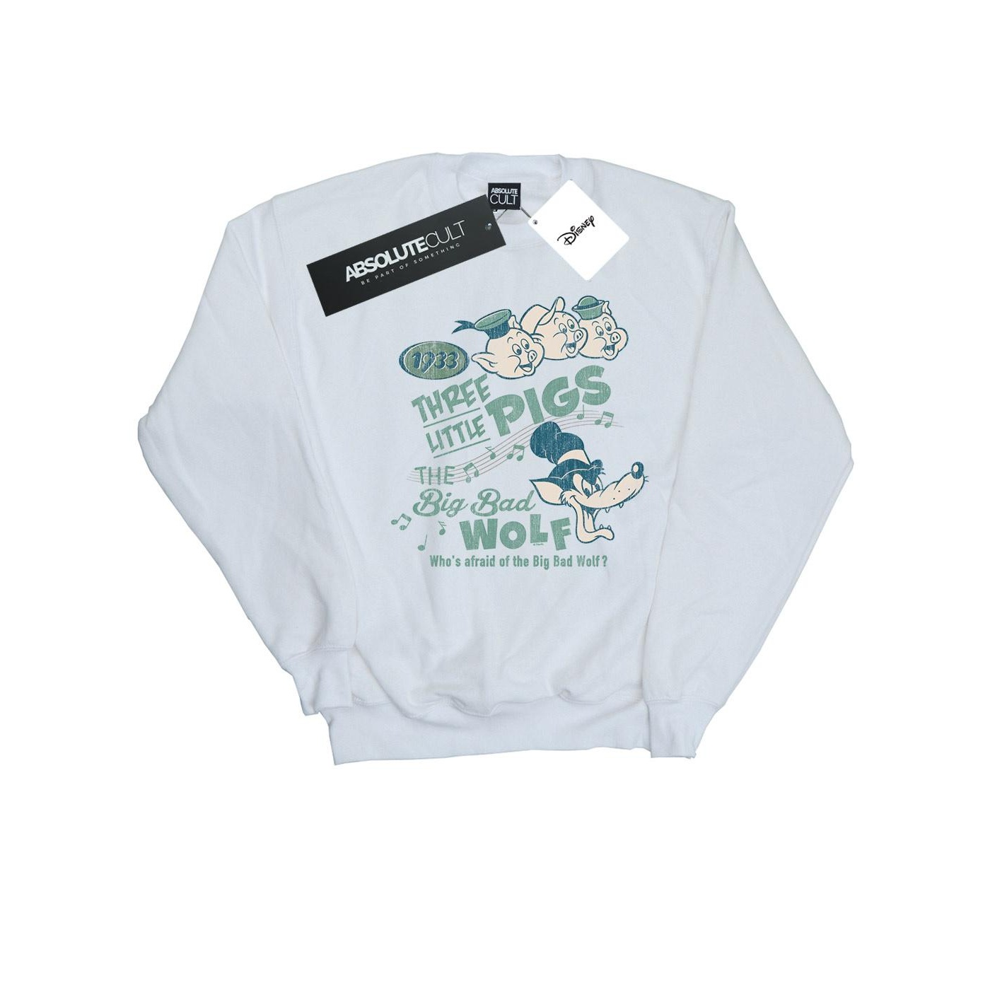 Disney - "Three Little Pigs Who's Afraid Of The Big Bad Wolf" Sweatshirt für Jungen (Weiß) Image